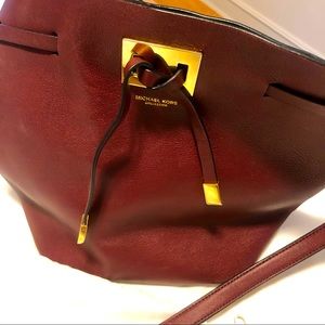 Michael Kors Collection burgundy bag. Bucket style